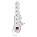Prodlužovací kabel 5 m / 6 zásuvek / s vypínačem / bílý / PV