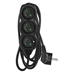 Prodlužovací kabel 1,5 m / 3 zásuvky / černý / PVC / 1 mm2