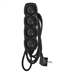Prodlužovací kabel 3 m / 4 zásuvky / černý / PVC / 1 mm2
