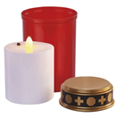 EMOS DCCV19 LED hřbitovní svíčka červená, 2x C, venkovní i vnitřní, teplá bílá, časovač