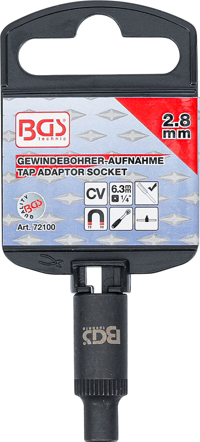 BGS 72100, Nástrčná hlavice pro upnutí závitníku | 6,3 mm (1/4
