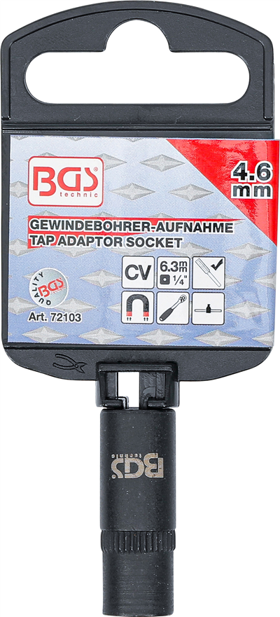 BGS 72103, Nástrčná hlavice pro upnutí závitníku | 6,3 mm (1/4