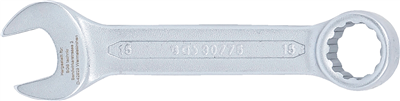 BGS 30775, Očkoplochý klíč, velmi krátký | 15 mm