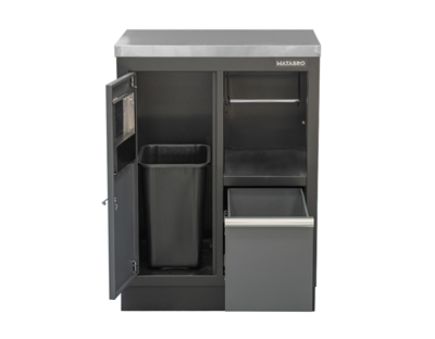 Matabro SET-CA01067, Dílenská skříňka s nerezovou pracovní deskou | na odpadky | 680x465x950 mm