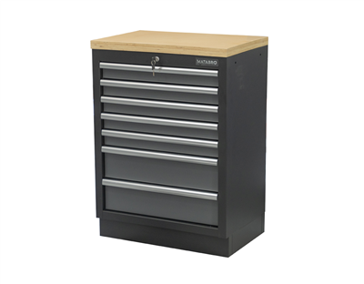 Matabro SET-CA01062, Dílenská skříňka s dřevěnou pracovní deskou | 7 šuplíků | 680x465x950 mm