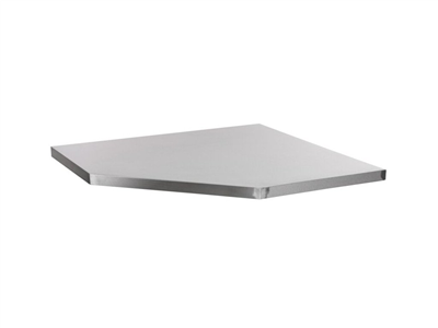 Matabro SET-CA01069, Rohová jednodveřová dílenská skříňka s nerezovou pracovní deskou | 1 police | 865x865x950 mm