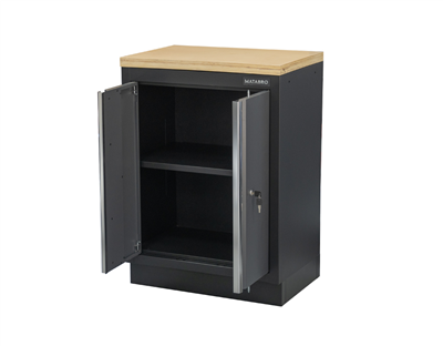 Matabro SET-CA01070, Dvoudveřová skříňka s dřevěnou pracovní deskou | 1 police | 680x465x950 mm
