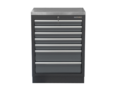 Matabro SET-CA01063, Dílenská skříňka s nerezovou pracovní deskou | 7 šuplíků | 680x465x950 mm