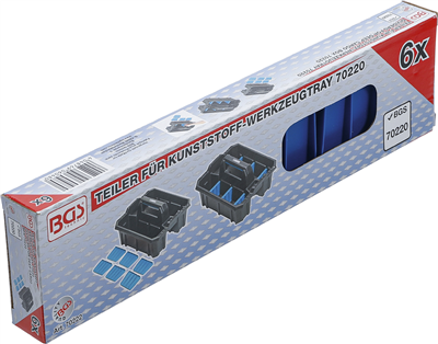 BGS 70222, Přepážka pro přenosný box na nářadí | plast | 6 dílná