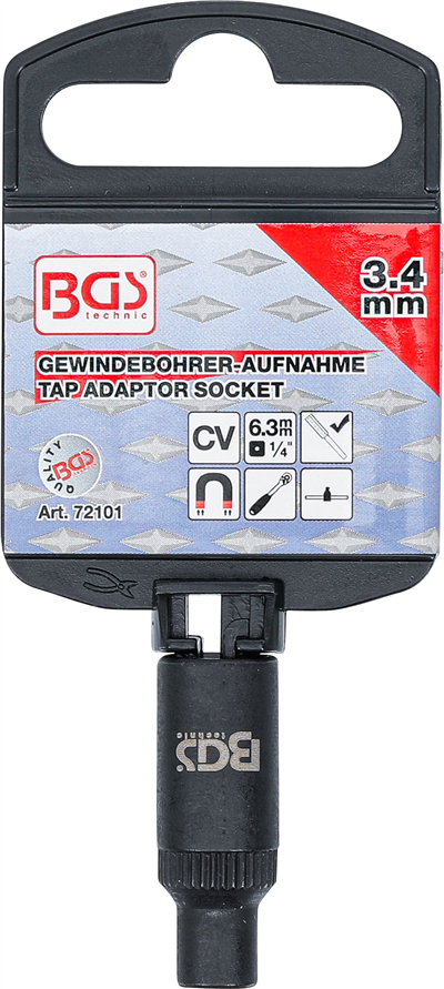 BGS 72101, Nástrčná hlavice pro upnutí závitníku | 6,3 mm (1/4