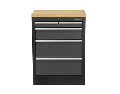 Matabro SET-CA01058, Dílenská skříňka s dřevěnou pracovní deskou | 4 šuplíky | 680x465x950 mm