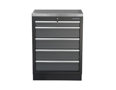 Matabro SET-CA01061, Dílenská skříňka s nerezovou pracovní deskou | 5 šuplíků | 680x465x950 mm