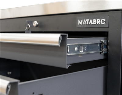 Matabro SET-CA01065, Dílenská skříňka s nerezovou pracovní deskou | 9 šuplíků | 680x465x950 mm