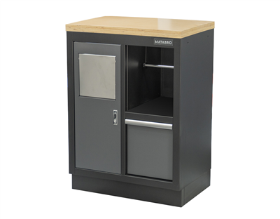 Matabro SET-CA01066, Dílenská skříňka s dřevěnou pracovní deskou | na odpadky | 680x465x950 mm