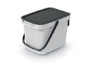 PROSPERPLAST 06440982 Koš odpadkový SYSTEMA Q COLLECT popelavý s černým víkem 6l
