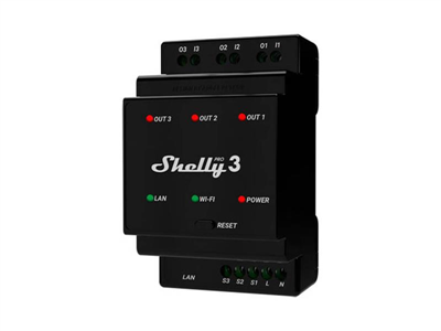 Relé na DIN lištu SHELLY PRO 3 Wi-Fi
