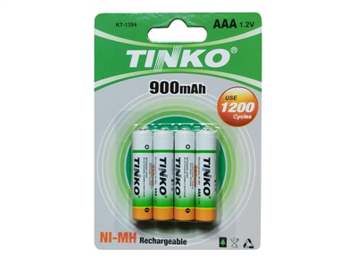 Baterie AAA (R03) nabíjecí 1,2V/900mAh TINKO NiMH 4ks