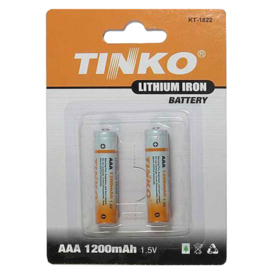 Baterie lithiová AAA R03 1,5V/1200mAh TINKO 2ks