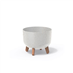 Květináč GRACIA LOW ECO WOOD bílý 28,5cm