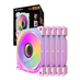 Sada PC ventilátorů DARKFLASH INF24 ARGB 5v1 Pink