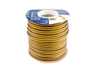 Těsnění do oken a dveří samolepící 9x7,4mm TYP D hnědé 100m