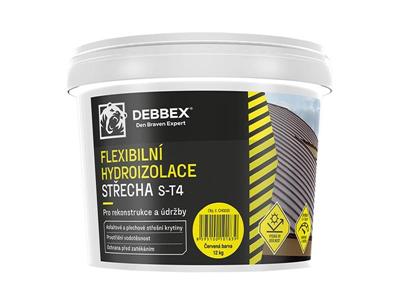 Flexibilní hydroizolace STŘECHA S-T4 DEBBEX černá 5kg
