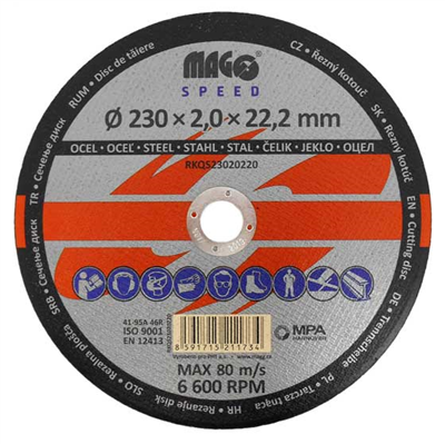 Řezný kotouč na kov 230x2,0x22mm MAGG SPEED