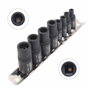 Satra S-8TASM Nástrčné hlavice pro upnutí závitníků, magnetické, 1/4 a 3/8, 8 ks na liště - SATRA