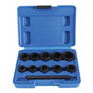 Satra S-TSN11SH Hlavice nástrčné pro poškozené šrouby, 9-19 mm, nízkoprofilové, s vyrážečem, 11 ks - SATRA