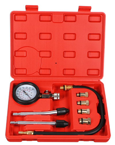 Sada pro testování komprese benzín. motorů MECHANIC ENGINE TESTER 8, 0-20bar, 8ks SIXTOL