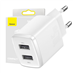 Kompaktní rychlonabíječka Baseus, 2x USB, 10,5 W (bílá)