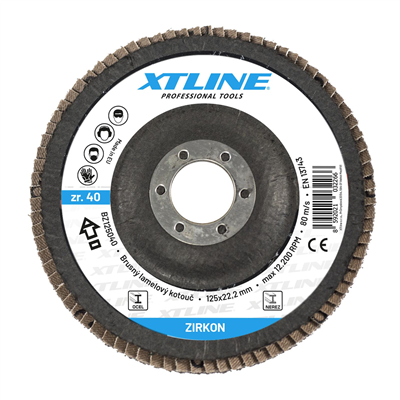 XTLINE Kotouč brusný lamelový zirkon | 150 mm zr. 80