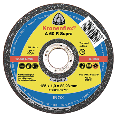 KLINGSPOR Kotouč řezný na nerez/ocel A 660 Supra | 125x1,0x22,2 mm