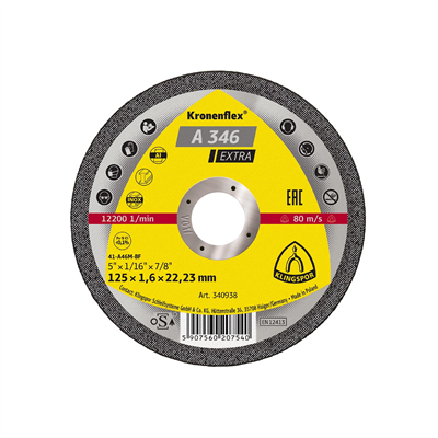 KLINGSPOR Kotouč řezný na ocel A 346 EXTRA | 125x1,6x22,2 mm