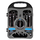 XTline KL345700 XTLINE Sada očkoplochých ráčnových klíčů kloubových, chrom 7 dílů | 10-19 mm, plastový obal