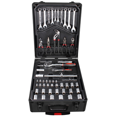 STAVTOOL Sada nářadí v pojízdném boxu 188 dílů | 370x210x520 mm, hliníkový box