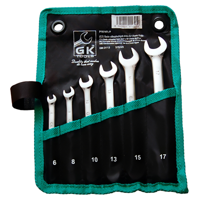 GK TOOLS Sada očkoplochých klíčů, matné | 6-17 mm, 6 dílů, textilní obal