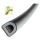 9106 Těsnění profil D | černé, délka 40 m, rozměr 14x12 mm
