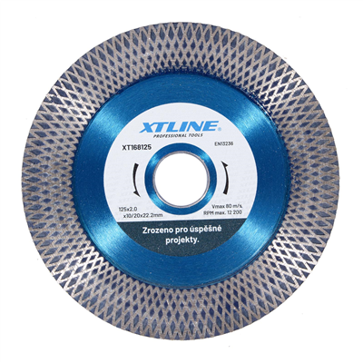 XTLINE Kotouč diamantový turbo (řezný/brusný) | 115x2,0x10/20x22,2 mm