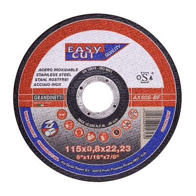 GRANDINETTI Kotouč řezný na nerez/ocel AX60S | 115x0,8x22,2 mm