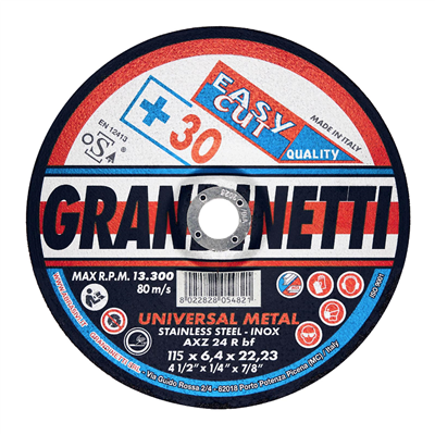 GRANDINETTI Kotouč brusný na nerez/ocel AXZ24R | 115x6,4x22,2 mm