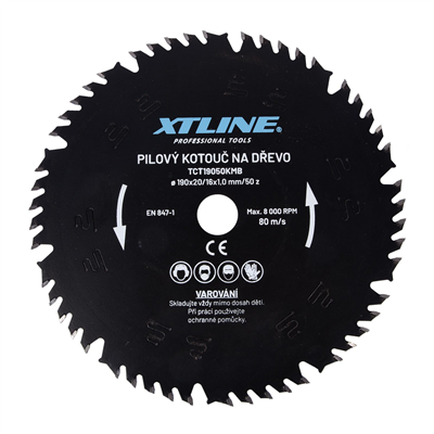 XTLINE Kotouč pilový s SK plátky - kombinovaný | 190x1,0x20 mm, 50 zubů