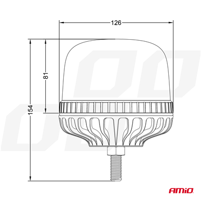 Výstražný maják W25sb na jednu skrutku R65 R10 24LED 12/24V IP66