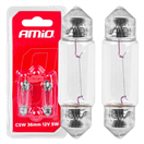 Amio 03348 Halogenové žárovky C5W Festoon SV 8,5-8 36mm 12V 2ks blister