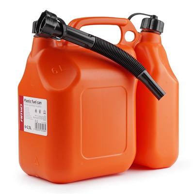 Kanystr na benzín dvoukomorový plastový 6L + 2,5L AMiO-03208