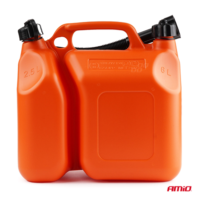 Kanystr na benzín dvoukomorový plastový 6L + 2,5L AMiO-03208