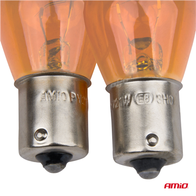 Halogenové žárovky PY21W BAU15S 12V AMBER 2ks blister
