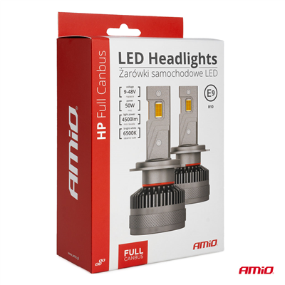 LED žárovky hlavního svícení HP Full Canbus H1 12V 24v 6500k AMIO-03671