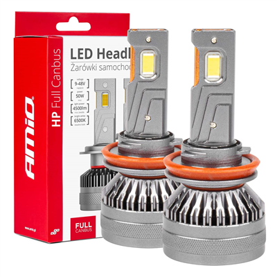 LED žárovky hlavního svícení HP Série H8/H9/H11/H16 Full Canbus AMiO-03677