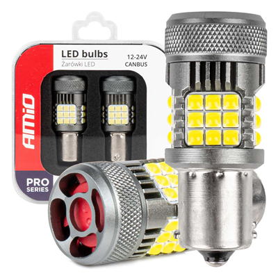 LED BUBLS CANBUS PRO series 1156 BA15S P21W R10W R5W 36x3030 SMD FAN White 12V/24V AMIO-03722